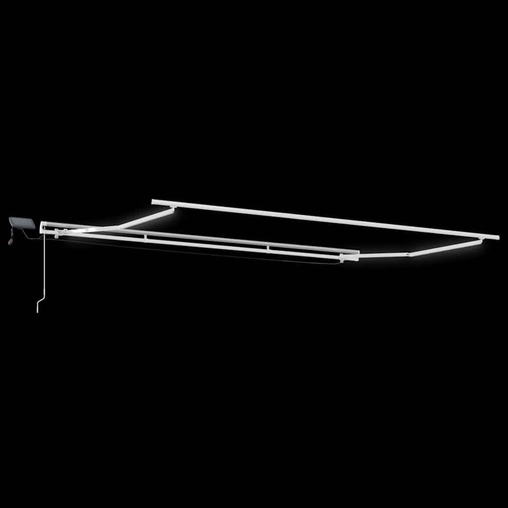 Manuell uttrekkbar markise med LED brun 400x300 cm