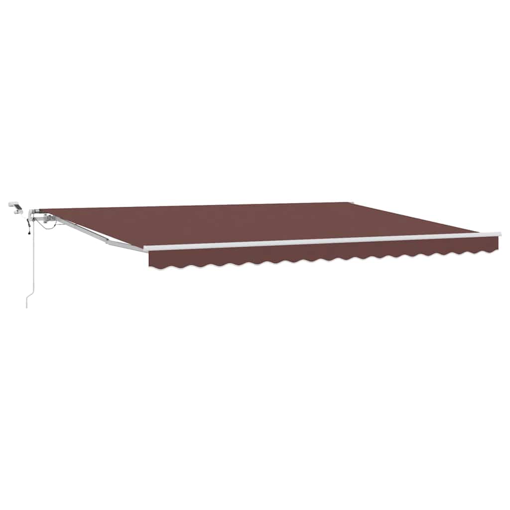 Automatisk uttrekkbar markise med LED brun 450x300 cm