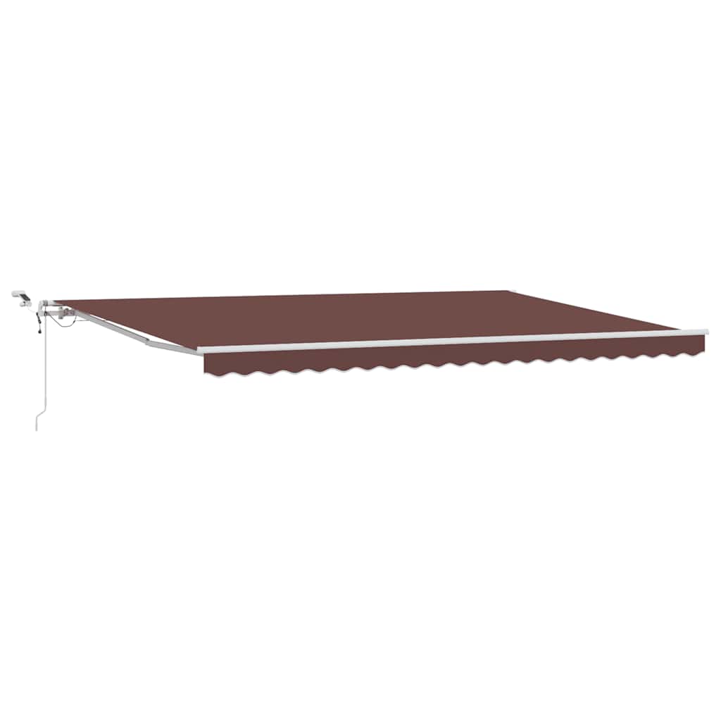 Automatisk uttrekkbar markise med LED brun 500x300 cm