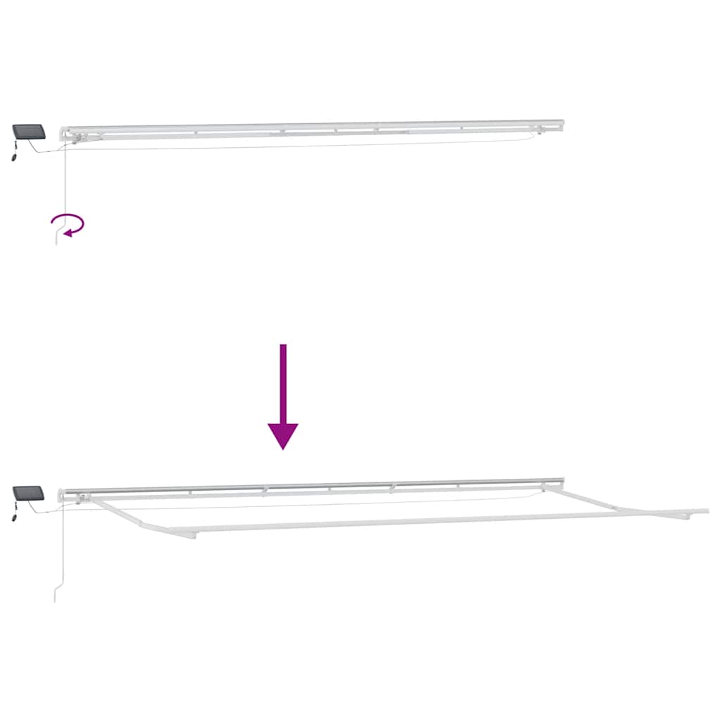 Manuell uttrekkbar markise med LED brun 600x300 cm