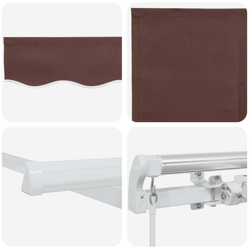 Manuell uttrekkbar markise brun 500x300 cm