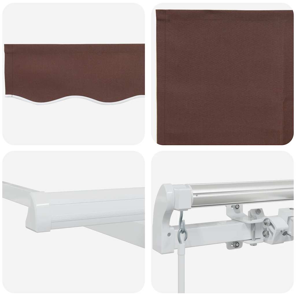 Manuell uttrekkbar markise brun 400x300 cm