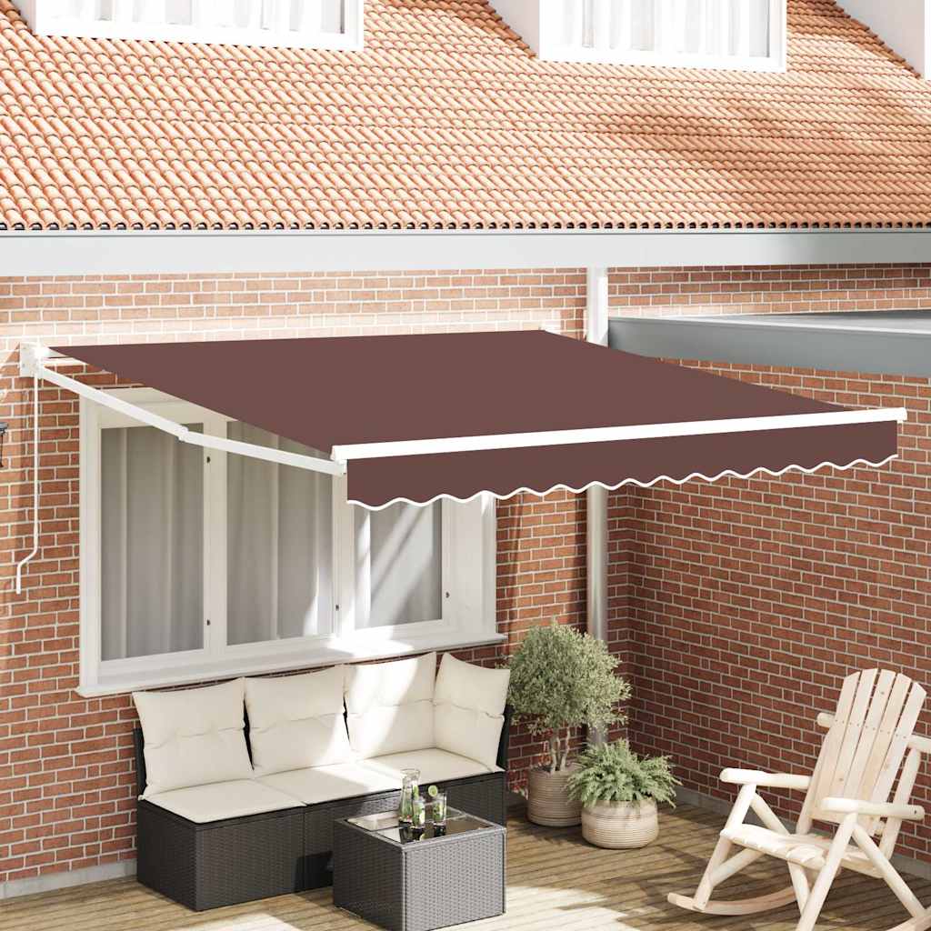 Manuell uttrekkbar markise brun 300x250 cm