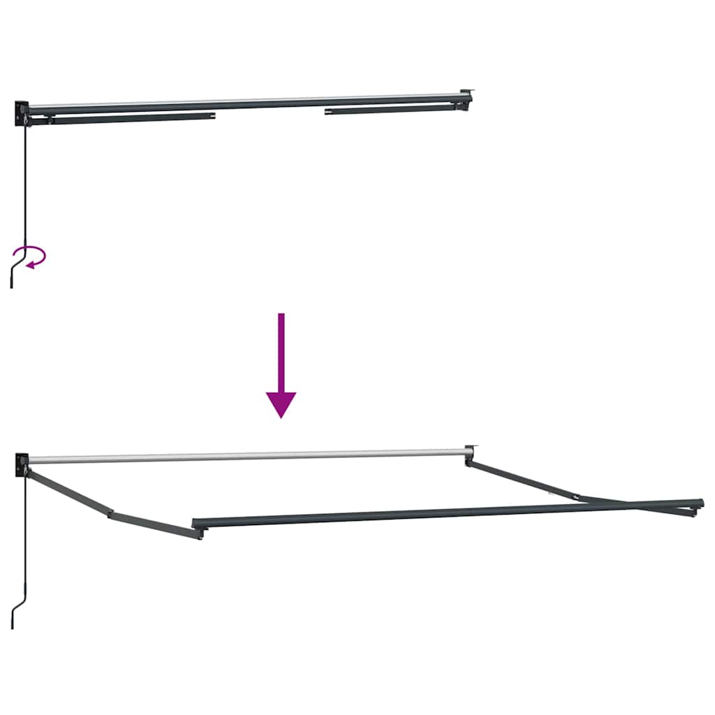 Manuell uttrekkbar markise brun 300x250 cm