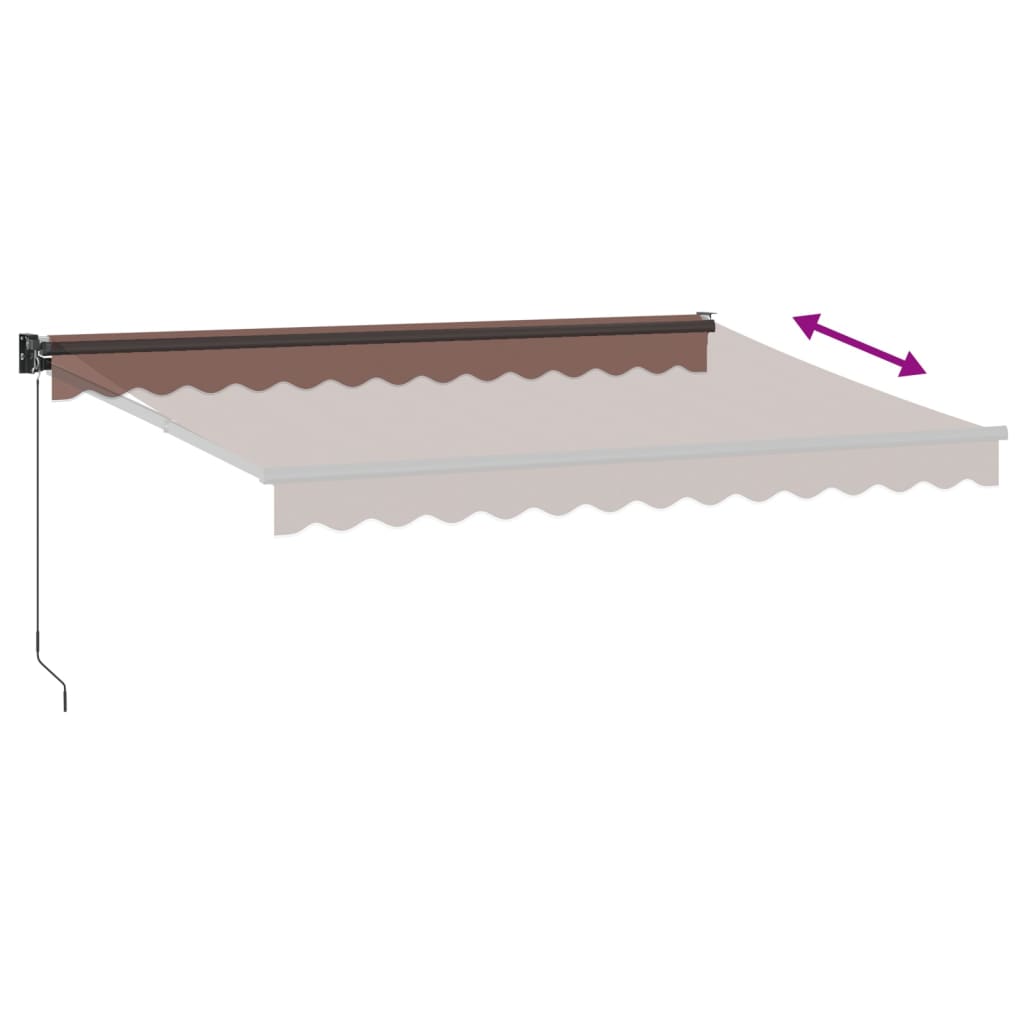 Manuell uttrekkbar markise brun 350x250 cm