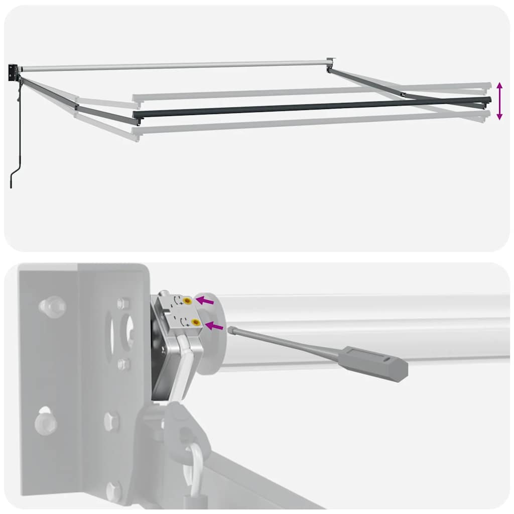 Automatisk uttrekkbar markise burgunder 300x250 cm