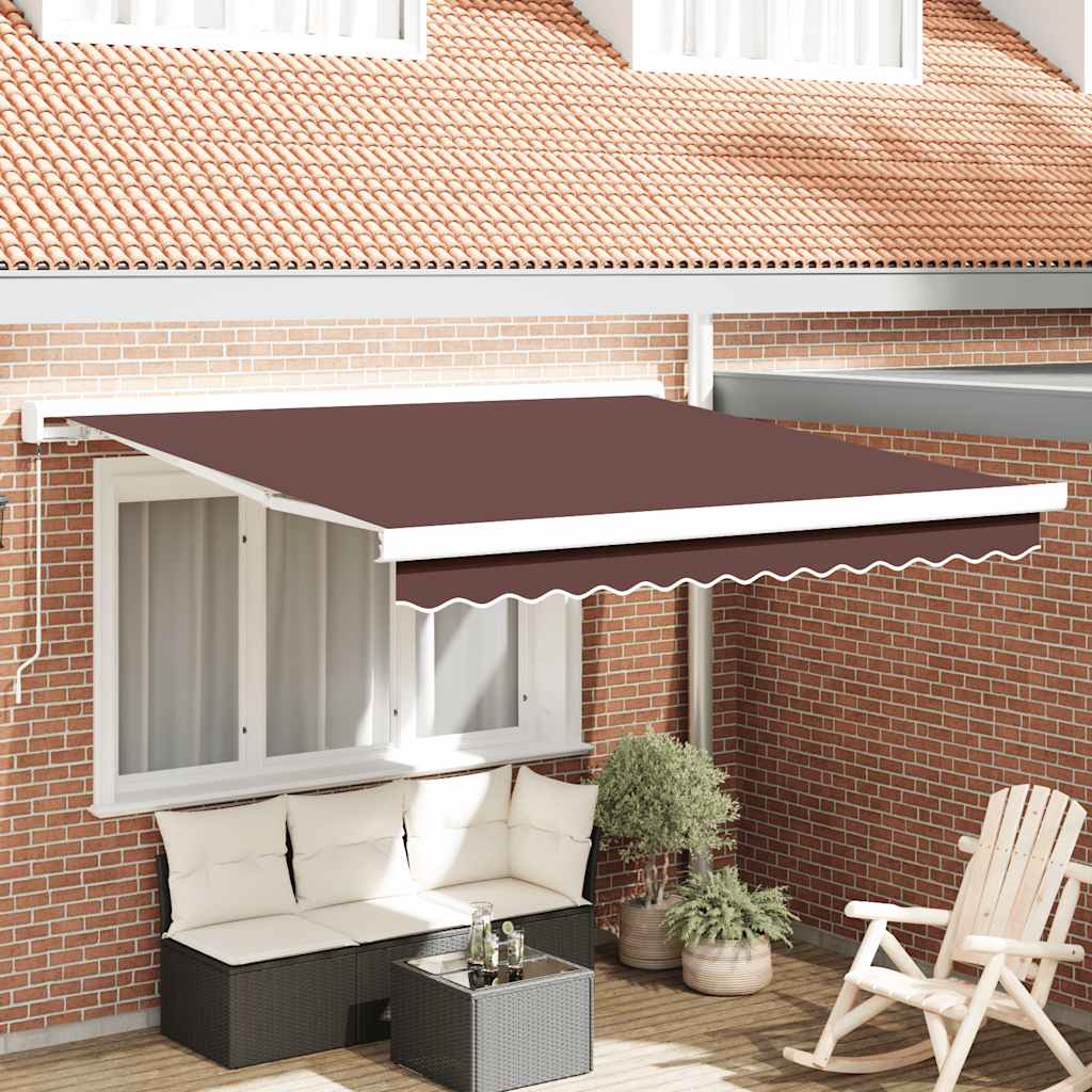 Manuell uttrekkbar markise brun 300x250 cm