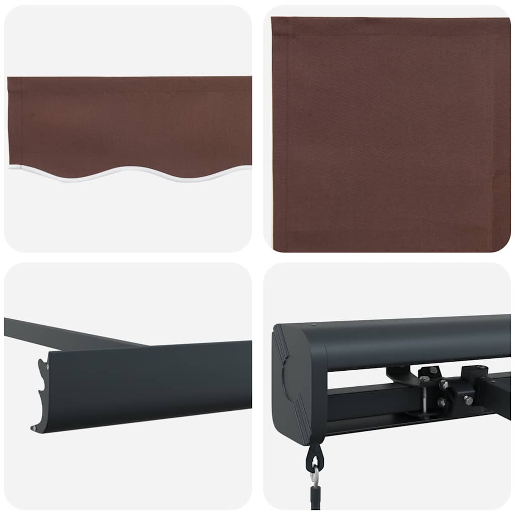 Manuell uttrekkbar markise brun 300x250 cm