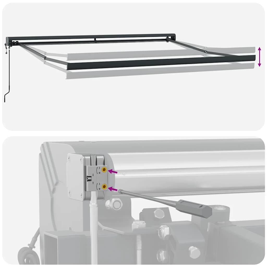 Automatisk uttrekkbar markise burgunder 300x250 cm