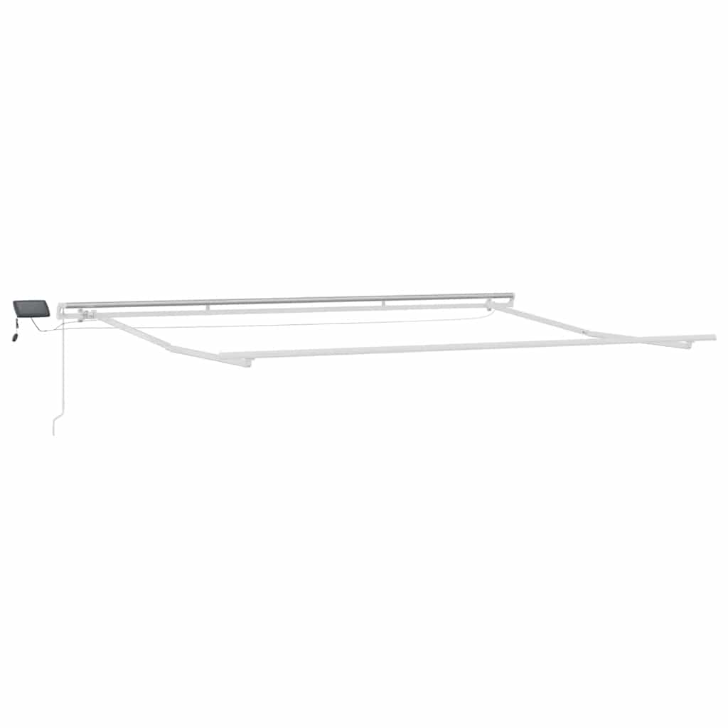 Manuell uttrekkbar markise med LED antrasitt og hvit 450x300 cm vidaXL