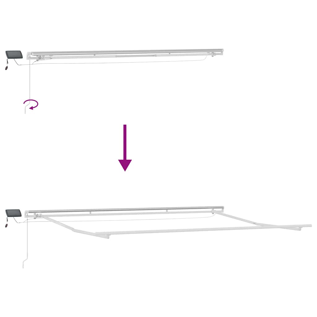 Manuell uttrekkbar markise med LED antrasitt og hvit 450x300 cm vidaXL