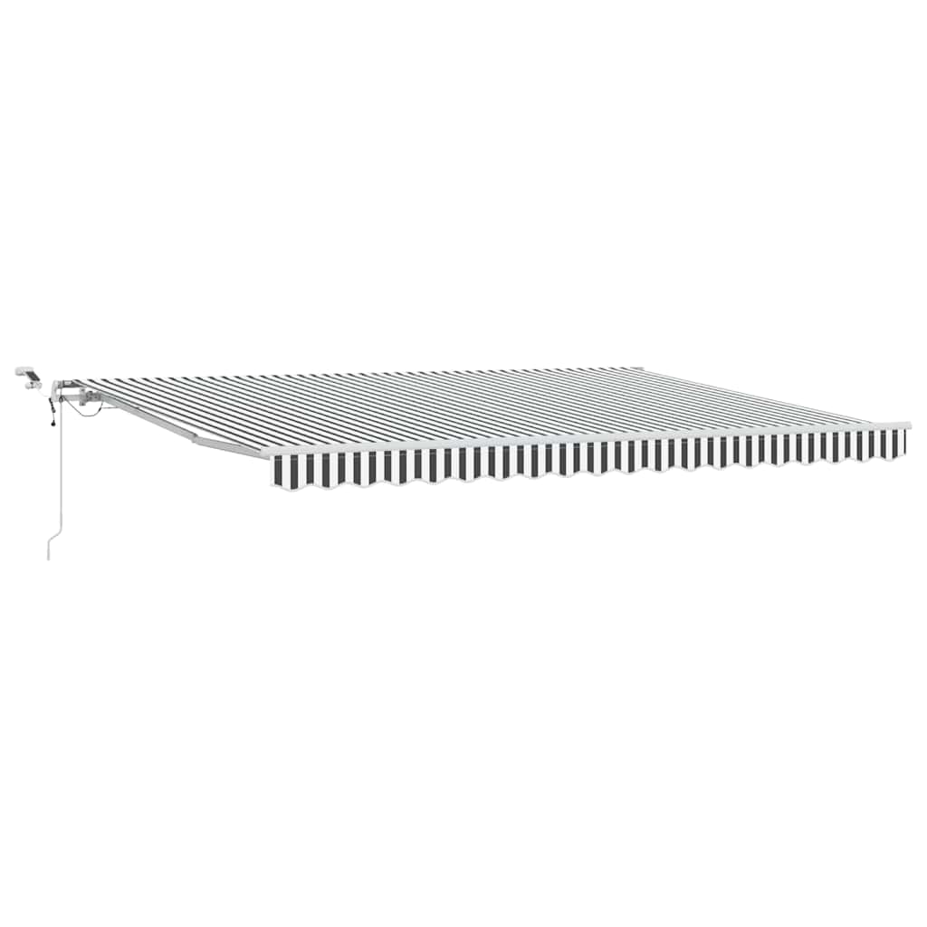 Automatisk uttrekkbar markise LED antrasitt og hvit 450x300 cm vidaXL