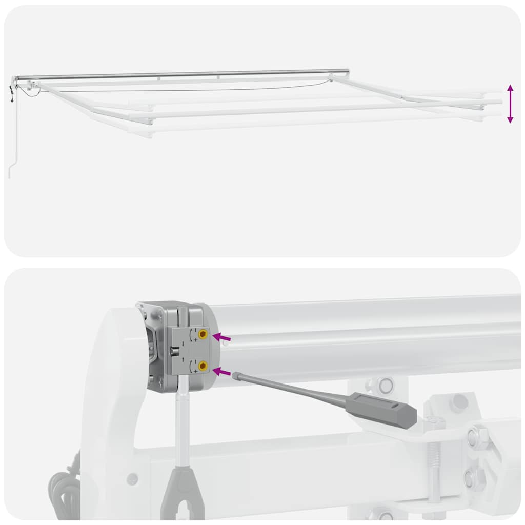 Automatisk uttrekkbar markise LED antrasitt og hvit 450x300 cm vidaXL