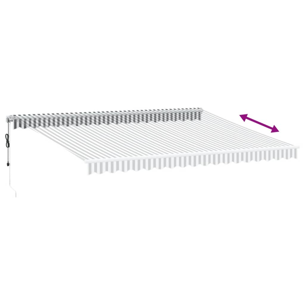 Automatisk uttrekkbart markise antrasitt og hvit 450x350 cm vidaXL