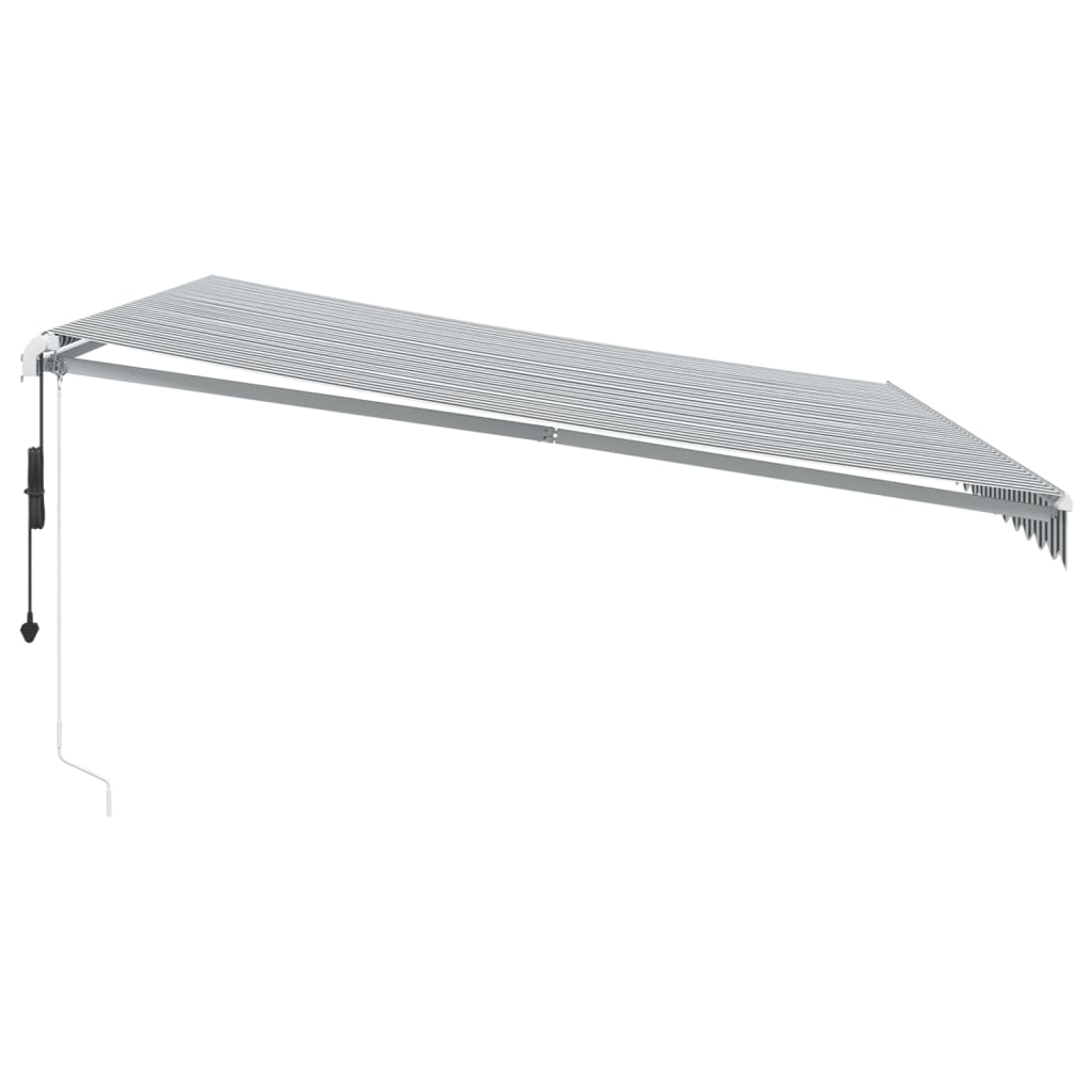 Automatisk uttrekkbar markise LED antrasitt og hvit 450x350 cm vidaXL