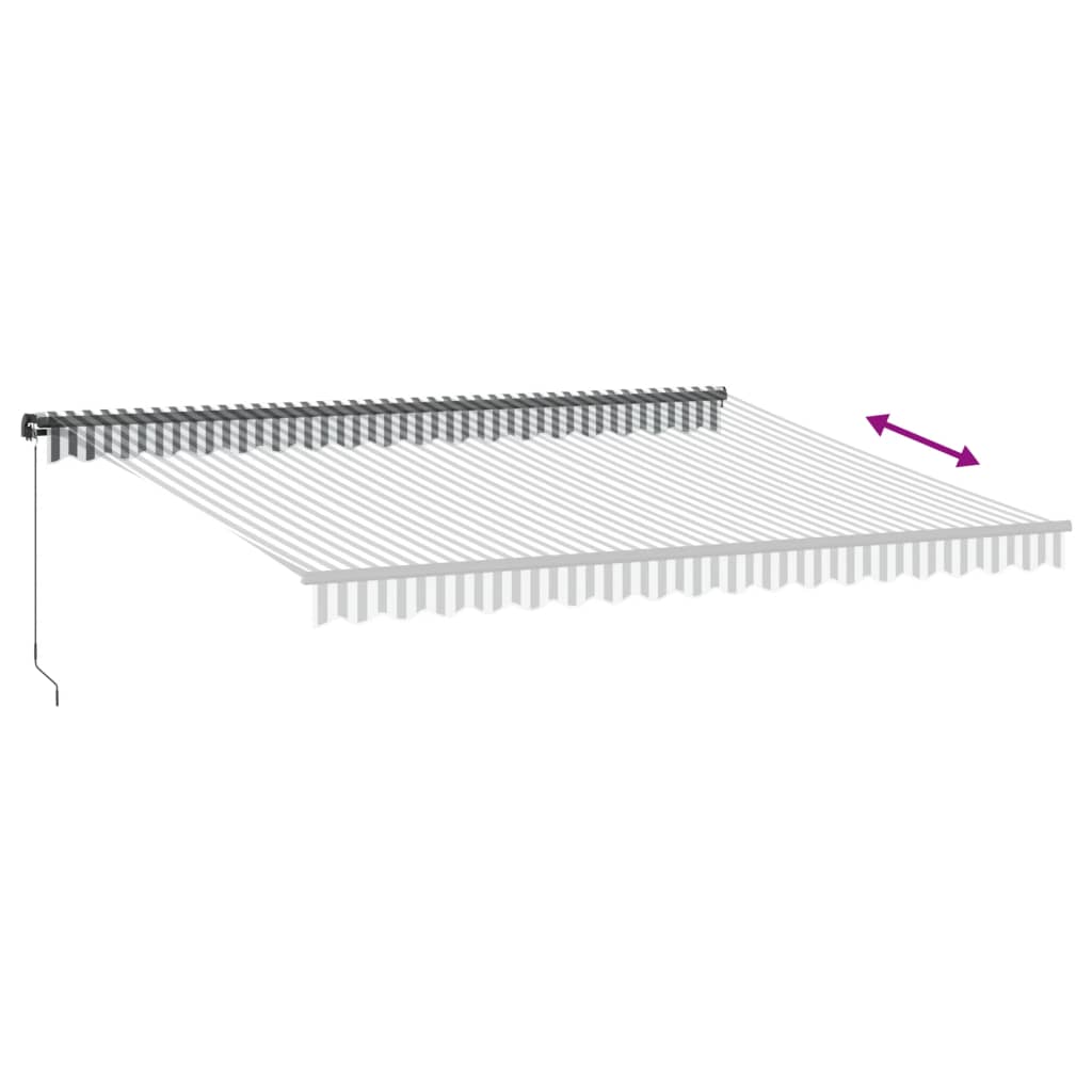 Manuell uttrekkbar markise antrasitt og hvit 450x350 cm vidaXL