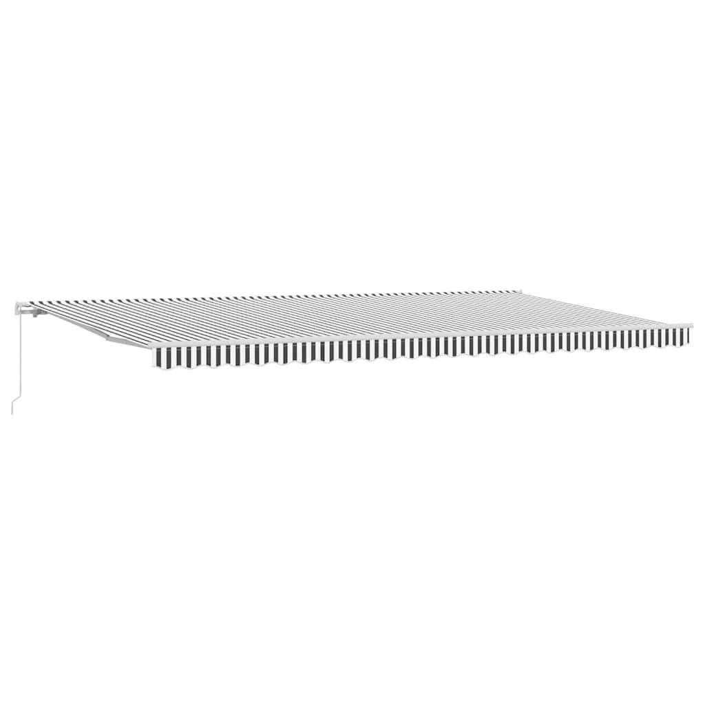 Manuell uttrekkbar markise antrasitt og hvit 500x300 cm