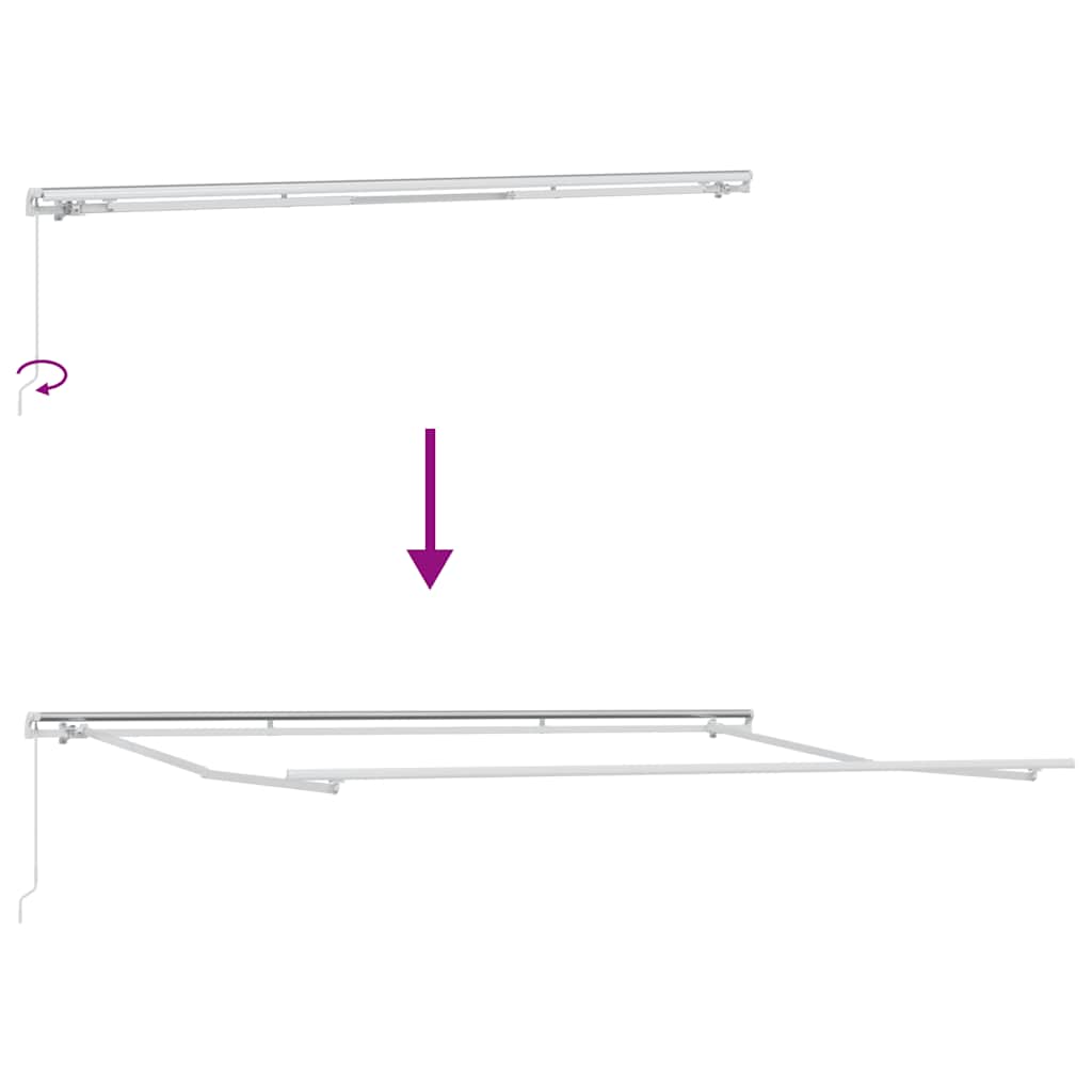 Manuell uttrekkbar markise antrasitt og hvit 500x300 cm