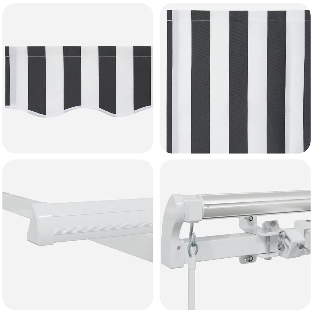 Manuell uttrekkbar markise antrasitt og hvit 450x300 cm vidaXL
