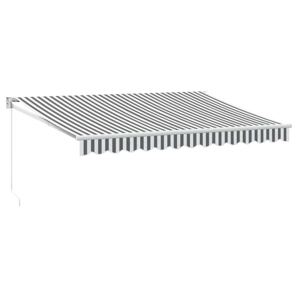 Uttrekkbar markise antrasitt og hvit 3,5x2,5 m stoff aluminium vidaXL