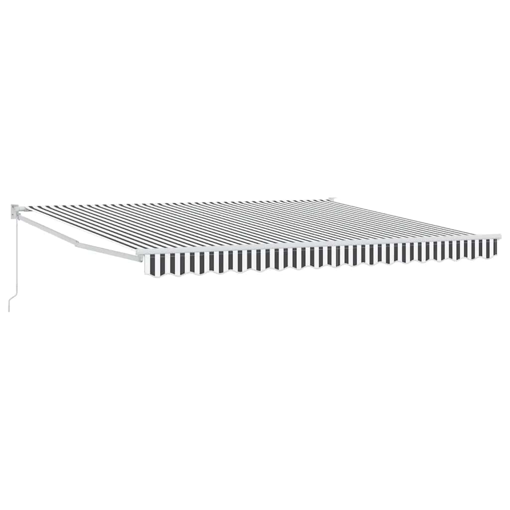 Uttrekkbar markise antrasitt og hvit 4x3 m stoff og aluminium vidaXL