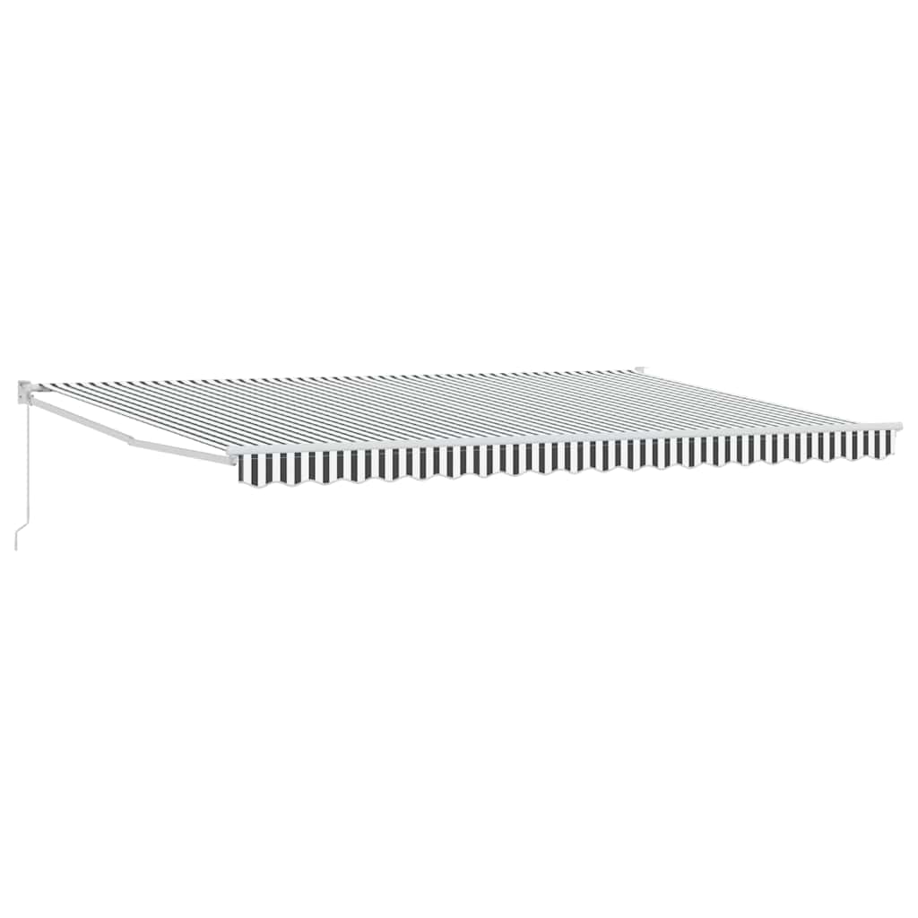 Uttrekkbar markise antrasitt og hvit 5x3 m stoff og aluminium