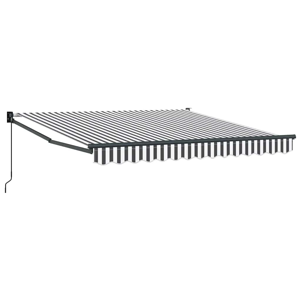 Uttrekkbar markise antrasitt og hvit 3x2,5 m stoff og aluminium