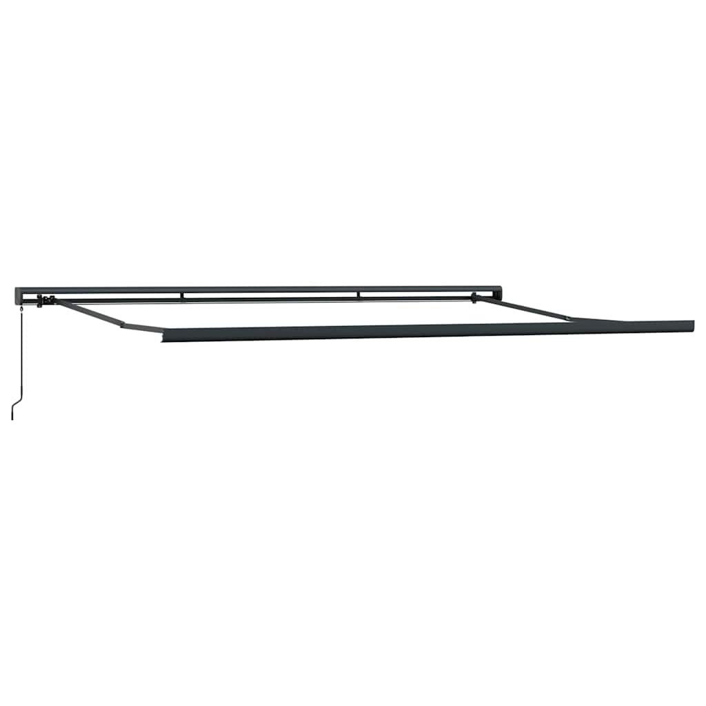 Uttrekkbar markise antrasitt og hvit 4x3 m stoff og aluminium