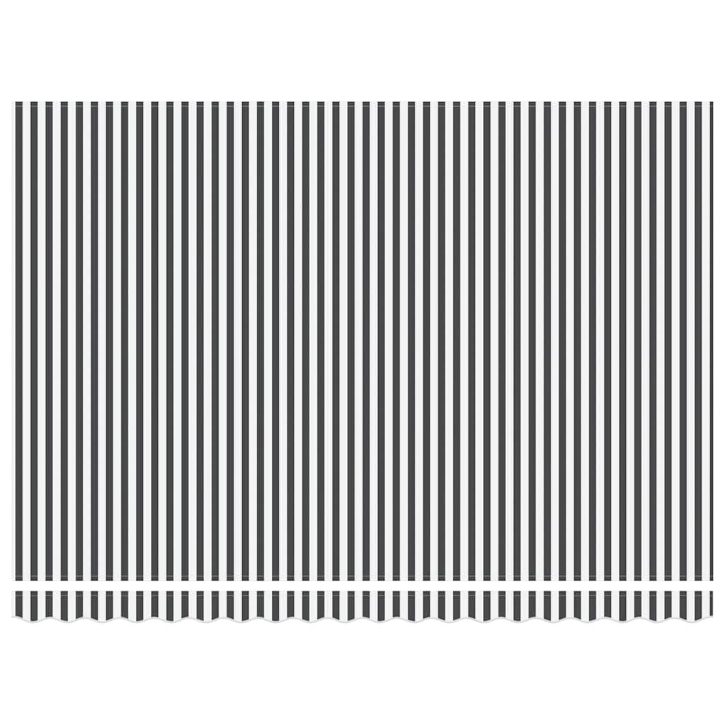 Uttrekkbar markise antrasitt og hvit 4,5x3 m stoff og aluminium vidaXL