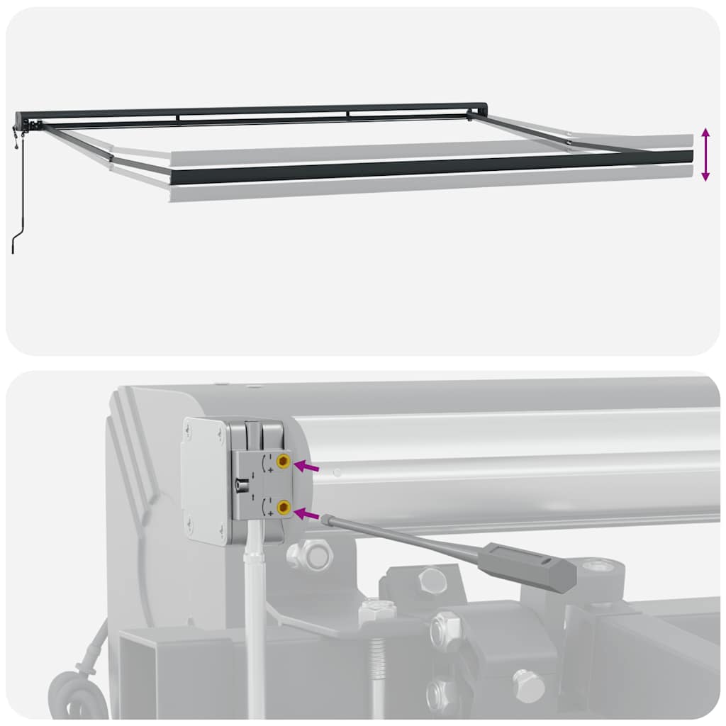 Uttrekkbar markise antrasitt og hvit 4,5x3 m stoff og aluminium vidaXL