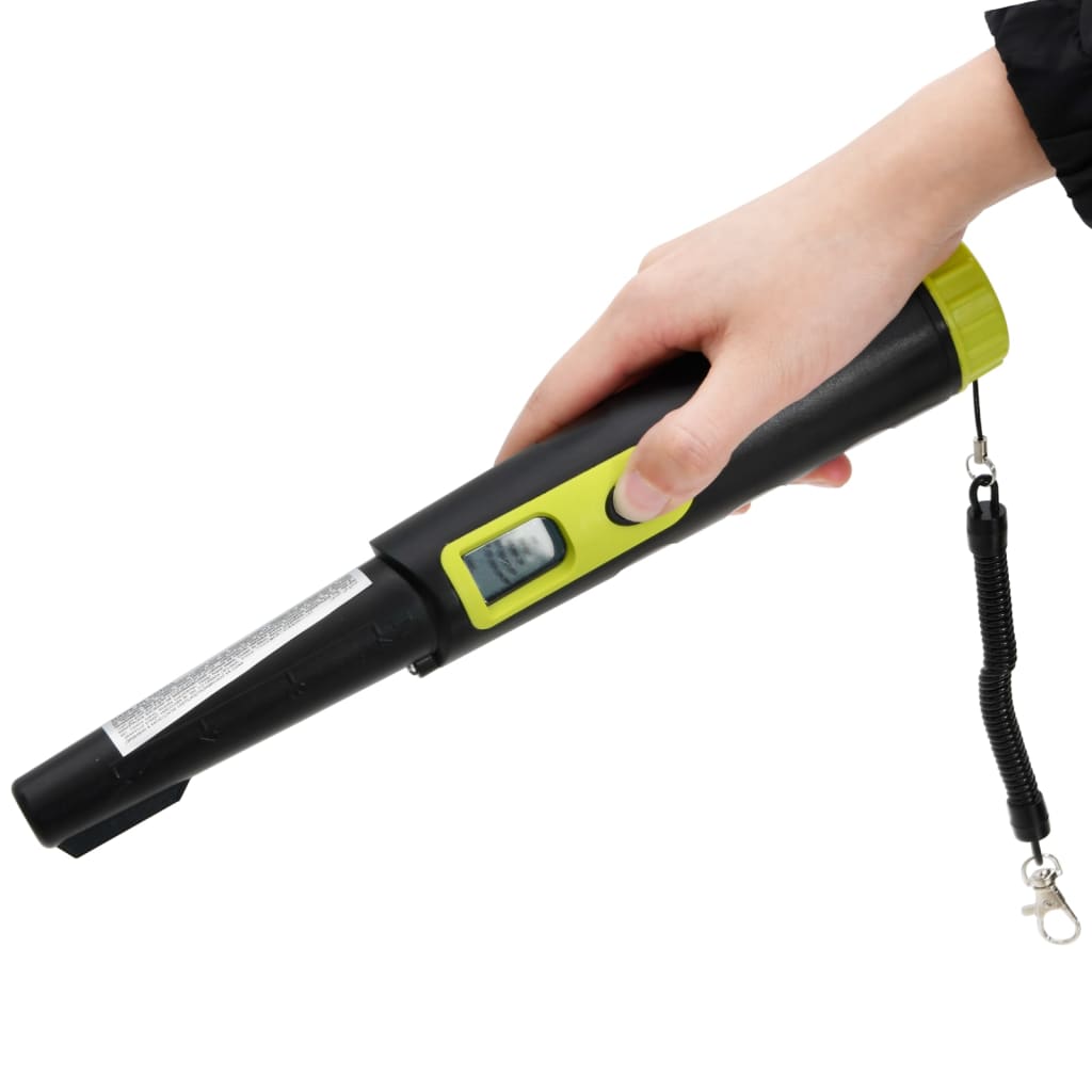 Metalldetektor pinpointer med LCD-skjerm svart og gul