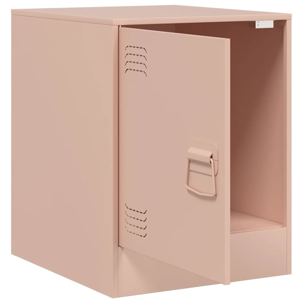 Nattbord 2 stk rosa 34,5x39x44 cm stål
