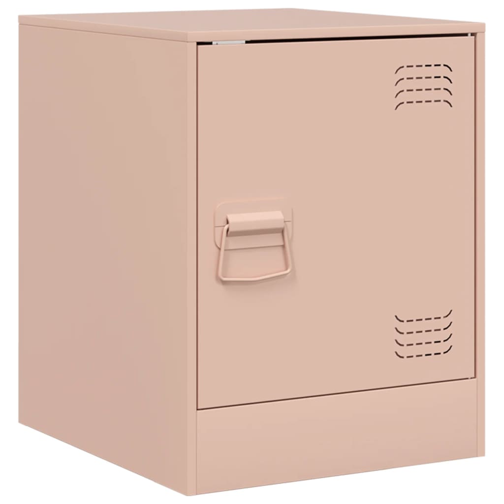 Nattbord 2 stk rosa 34,5x39x44 cm stål