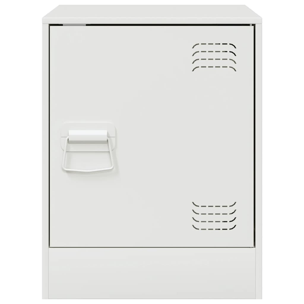 Nattbord 2 stk hvit 34,5x39x44 cm stål