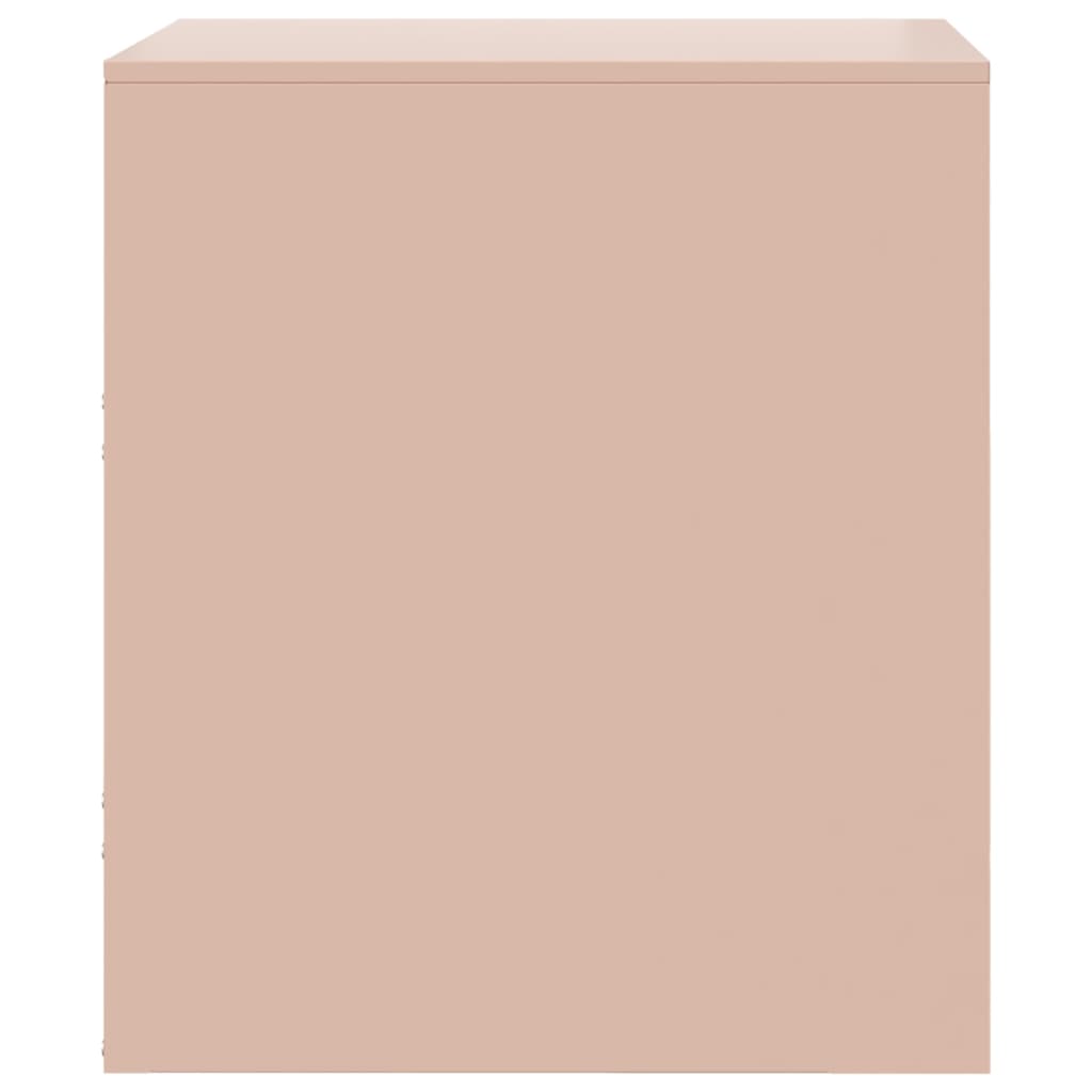 Nattbord 2 stk rosa 34,5x39x44 cm stål