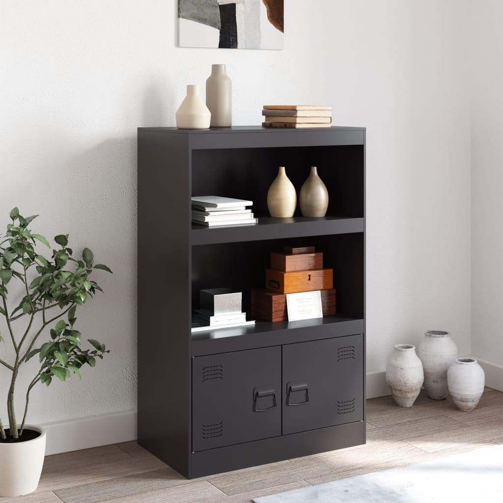 Skjenk svart 67x39x107 cm stål