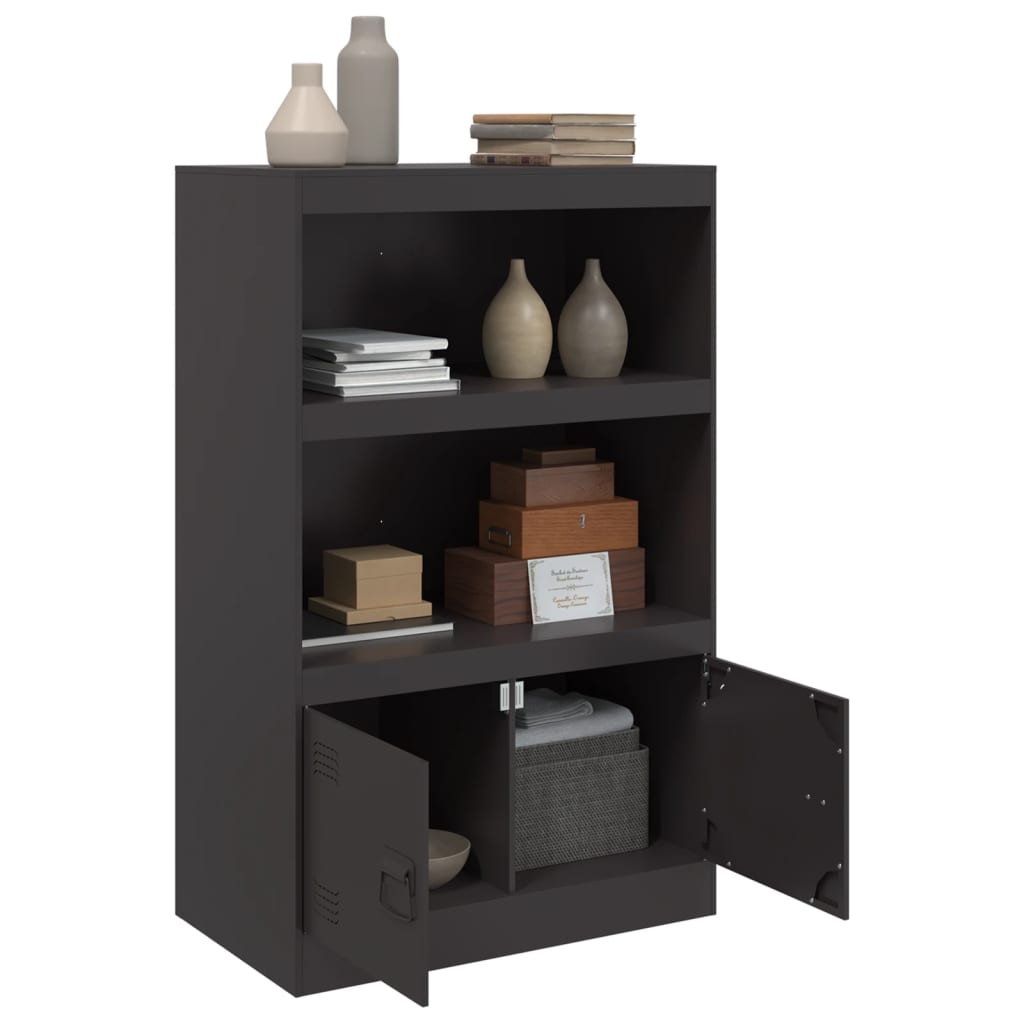 Skjenk svart 67x39x107 cm stål