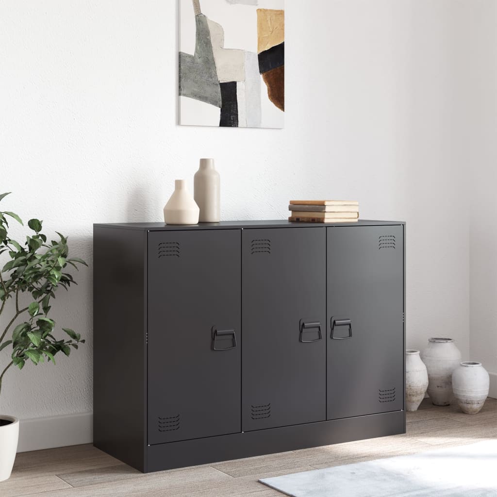 Skjenk svart 99x39x73 cm stål