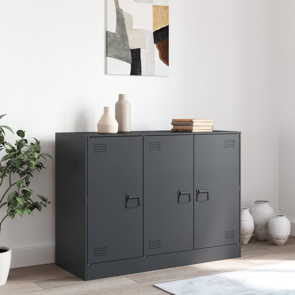 Skjenk antrasitt 99x39x73 cm stål