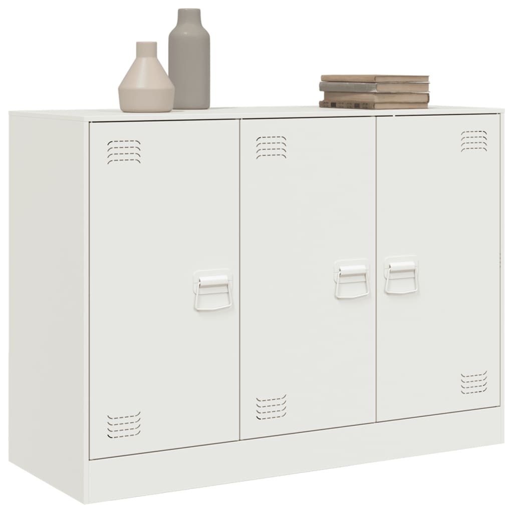 Skjenk hvit 99x39x73 cm stål
