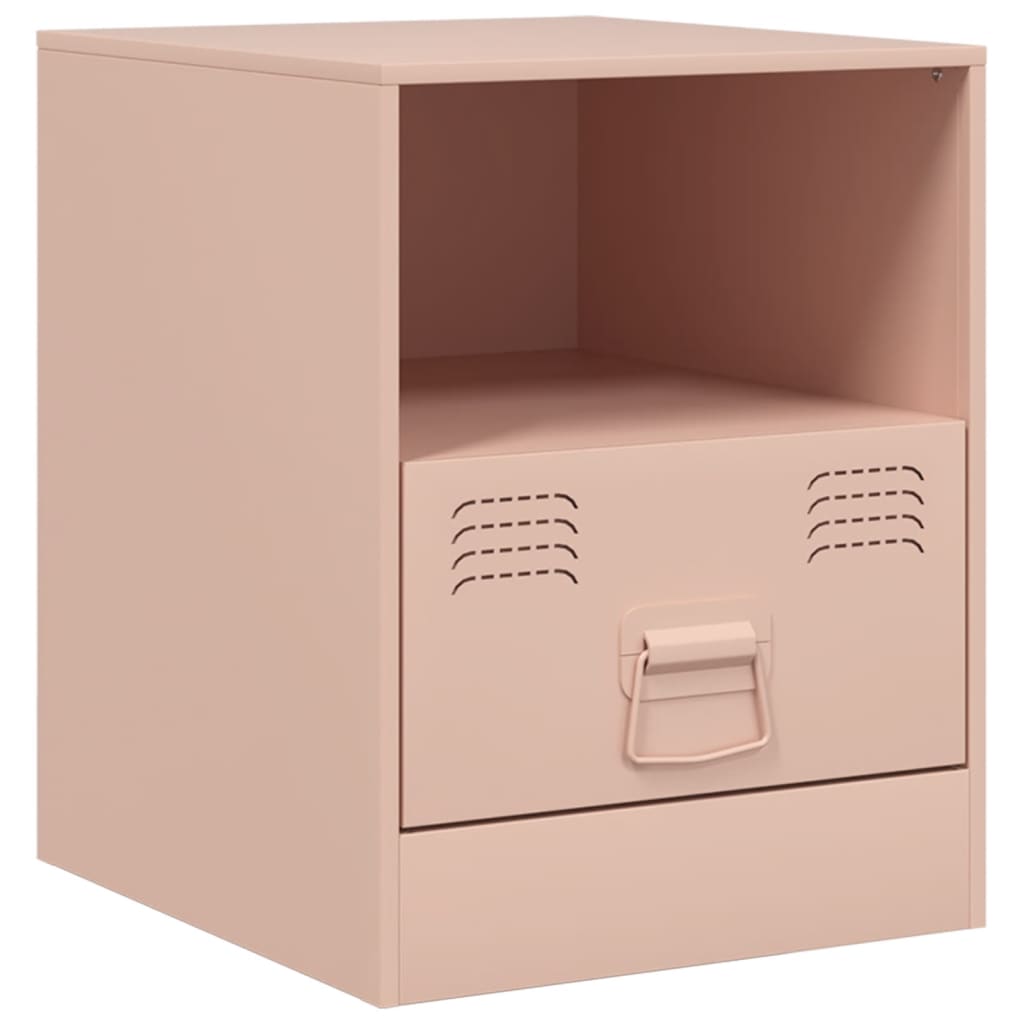 Nattbord rosa 34,5x39x44 cm stål