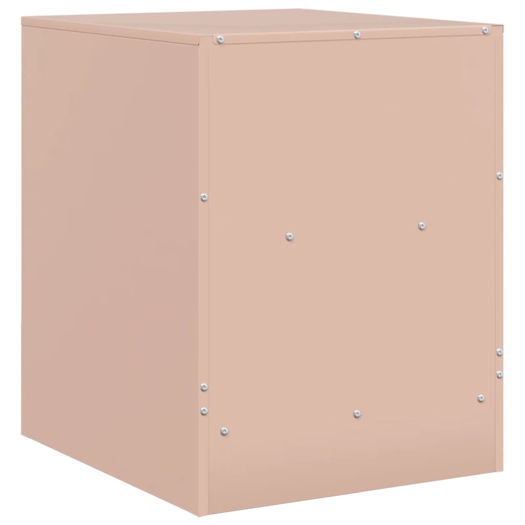 Nattbord 2 stk rosa 34,5x39x44 cm stål