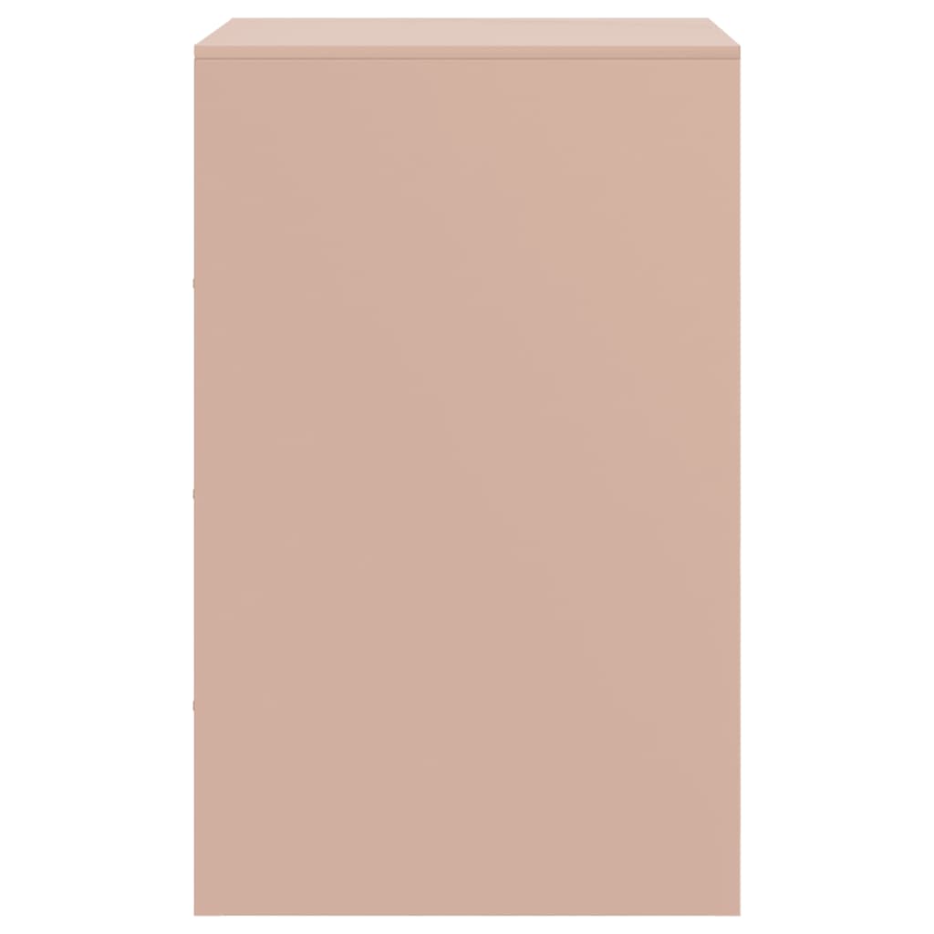 Nattbord 2 stk rosa 34,5x39x62 cm stål