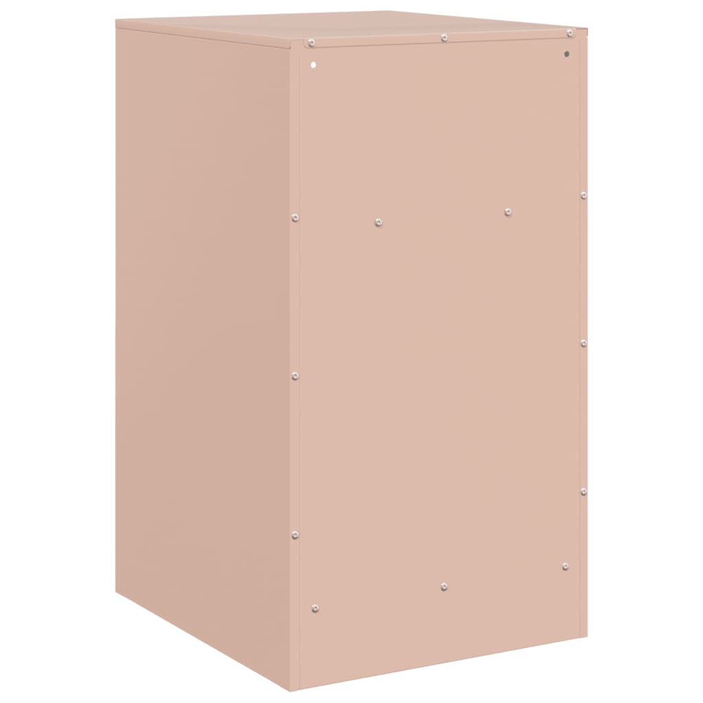 Nattbord 2 stk rosa 34,5x39x62 cm stål