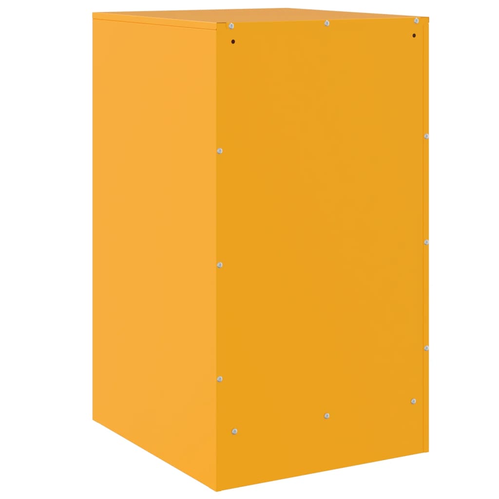 Nattbord 2 stk sennepsgul 34,5x39x62 cm stål