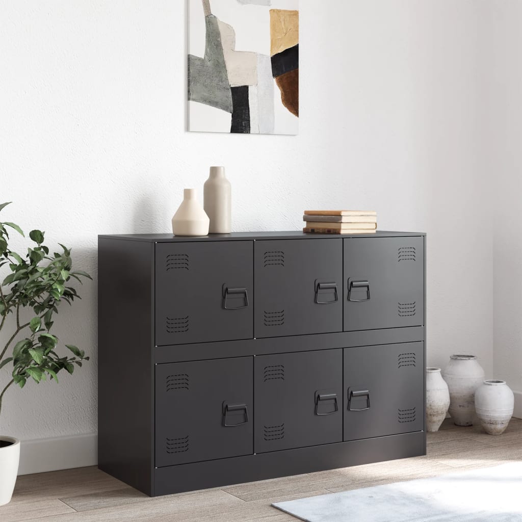 Skjenk svart 99x39x73 cm stål