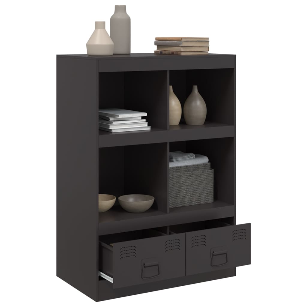 Highboard svart 67x39x95 cm stål
