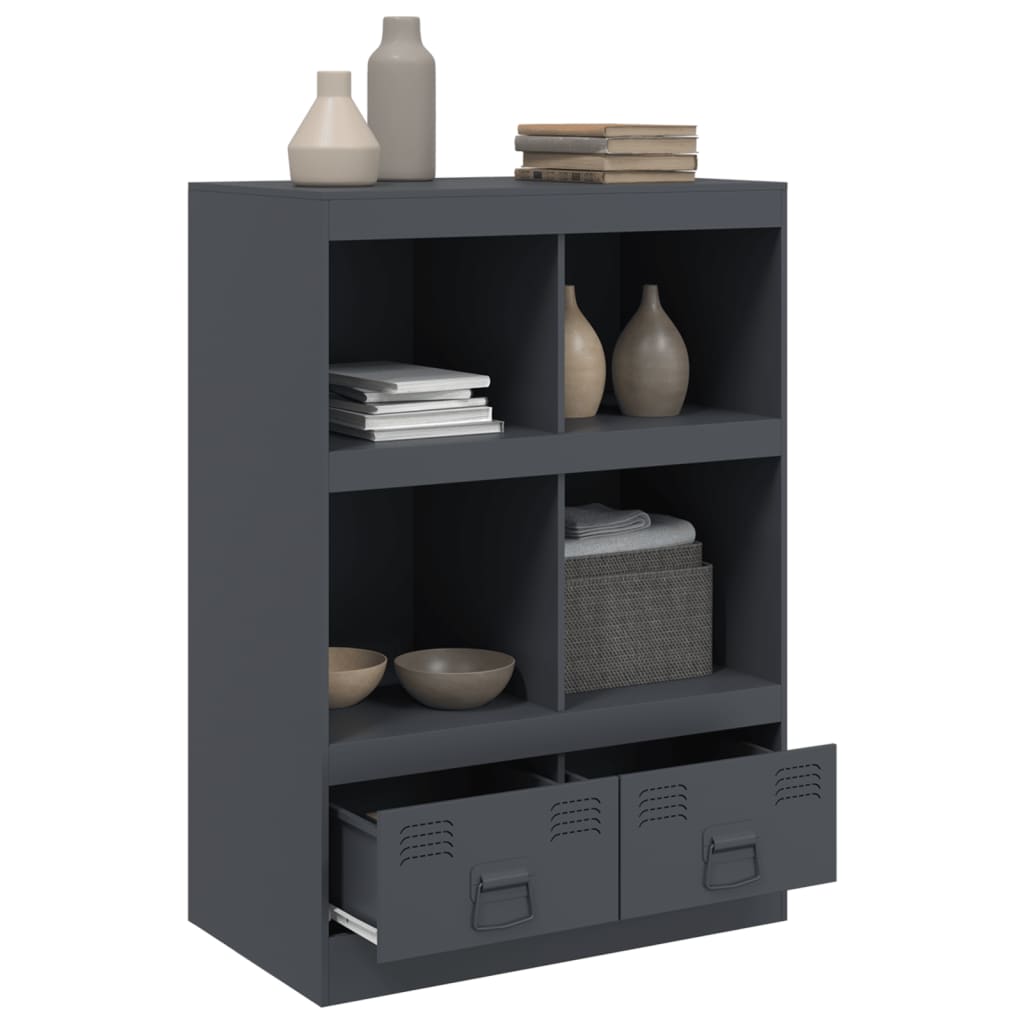 Highboard antrasitt 67x39x95 cm stål