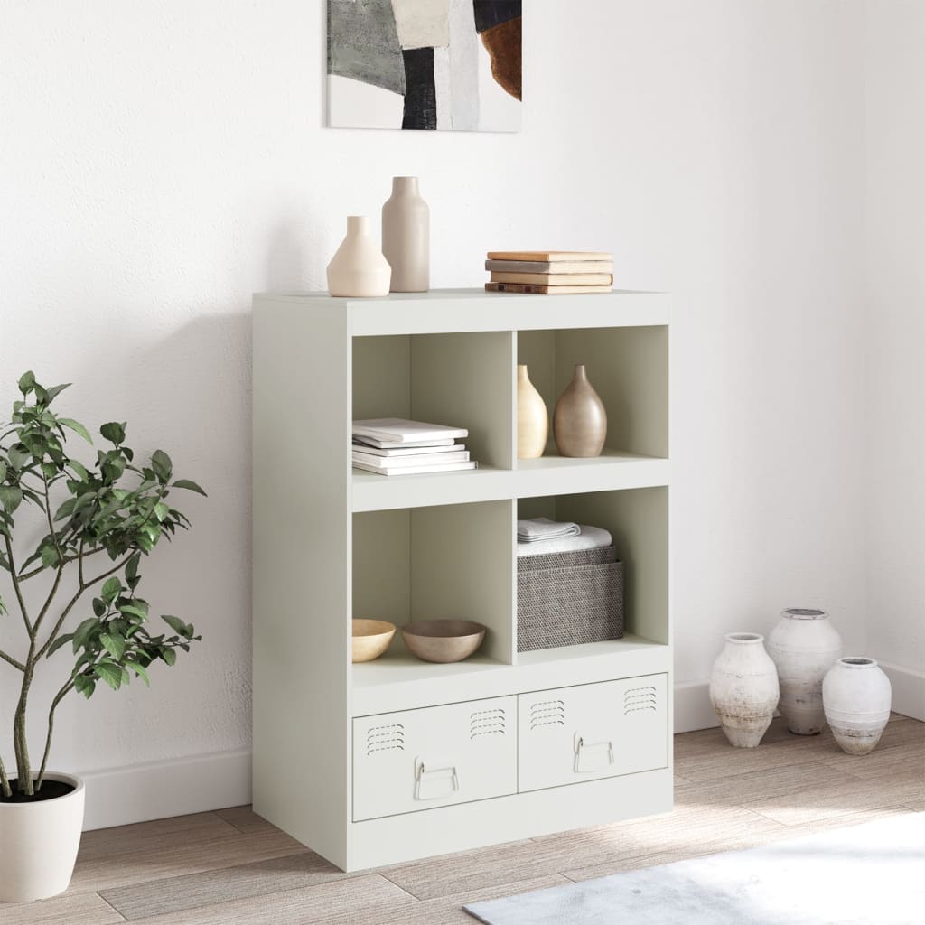 Highboard hvit 67x39x95 cm stål