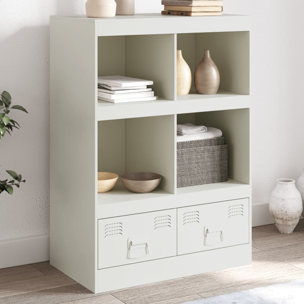 Highboard hvit 67x39x95 cm stål